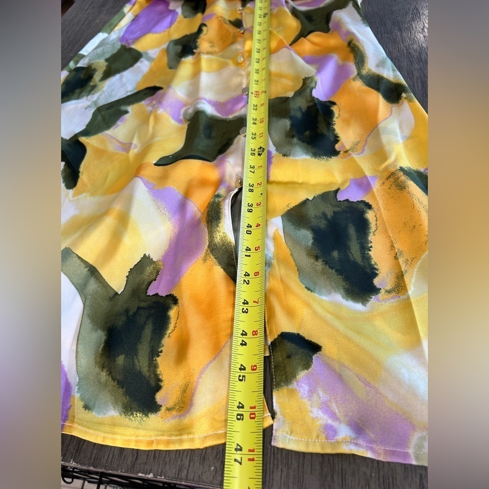 French Connection Long Shirt Dress Multicolor Abstract Print Size L New With Tag - Picture 7 of 12